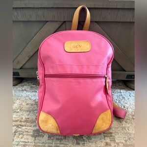 Jon Hart Design Pink Coated Canvas and Leather Backpack